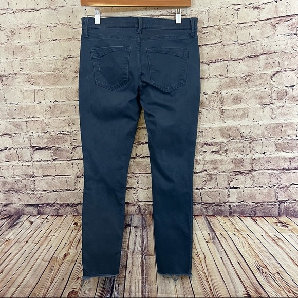 -Express Blue Mid Rise Distressed Raw Hem Ankle Jegging - Picture 8 of 12